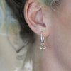 Pom Silver Plated Hoop Earrings with Golden Bee Charm Pom Silver Plated Hoop Earrings with Golden Bee Charm