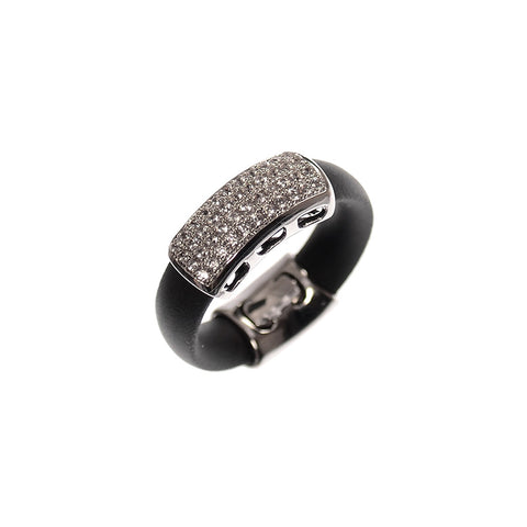 Hot Tomato Celestial Band Ring with Czech Crystals and Rhodium Plating