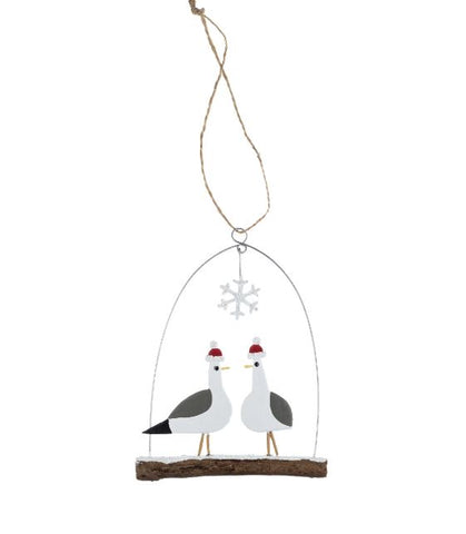 Two Christmas Seagulls on a Twig from Shoeless Joe