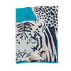 Turquoise Scarf with Abstract Tiger and Leopard Design 2 Turquoise Scarf with Abstract Tiger and Leopard Design 2