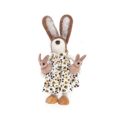 Shoeless Joe Floral Bunny Mum Decoration