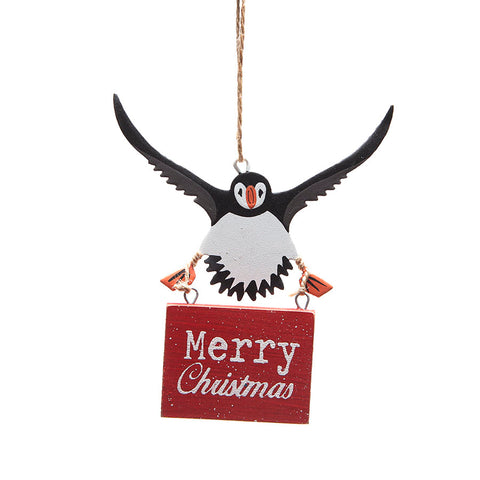 Shoeless Joe Merry Christmas Flying Puffin