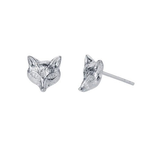 Christin Ranger Silver Fox Stud Earrings