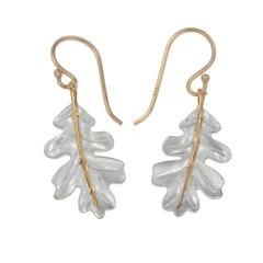 Christin Ranger Silver/Gold Oak Leaf Earrings
