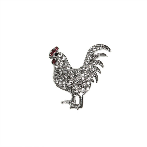 Sparkly Diamante Rooster Brooch eastar