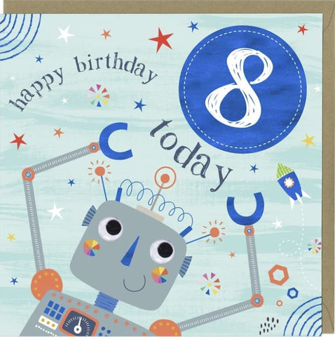 Happy Birthday 8 Today Greetings Card