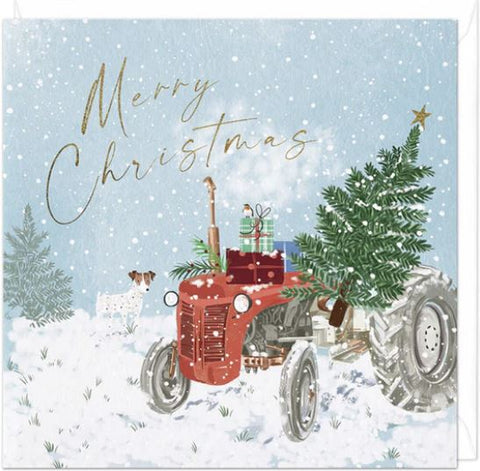 Festive Tractor Christmas Card