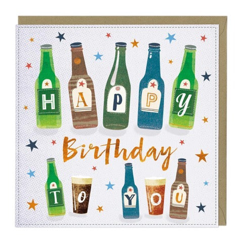 Happy Birthday Bottles Greeting Card