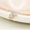 Pom Silver Plated Bead Bracelet with Faux Gold Paw Print with Crystals