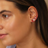 Pom Silver Plated Strawberries. Shell Flower and Crystal Studs
