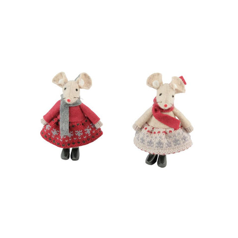 Ascalon Felt Red and Beige Nordic Mice