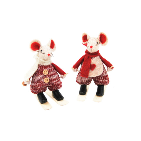 Ascalon Mice in Red on Skis
