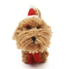 Amica Fair Trade Medium Felt Christmas Cockapoo in Hat & Scarf front