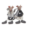 Ascalon Felt Grey and White Mice Hanging Decoration Pair