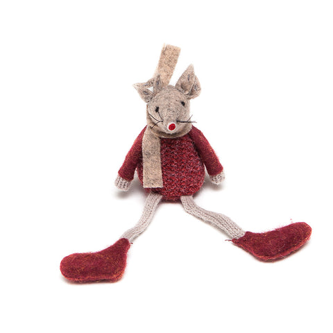 Ascalon Felt Shelf Sitting Tweed Mice Red