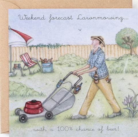 Weekend Forecast Lawnmowing.... Greeting Card from Berni Parker