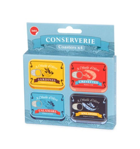 Balvi 'Conserverie' Set of Four Seafood Coasters