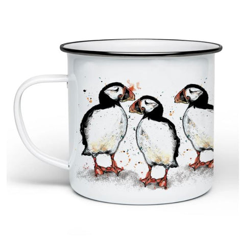 Dollyhotdogs Puffin Enamel Mug
