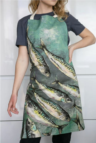 Dollyhotdogs Mackerel Shoal Apron Modelled