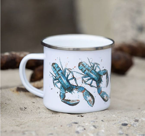 Dollyhotdogs Blue Lobster Enamel Mug
