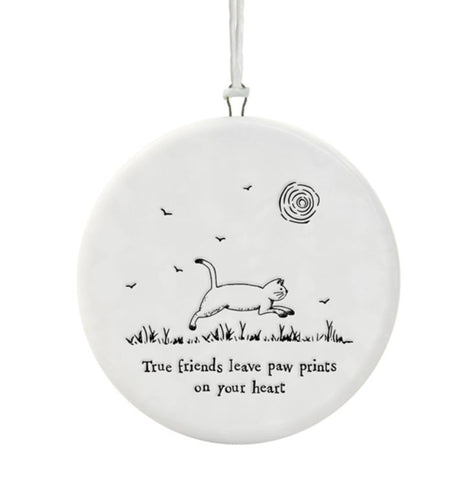 East of India Cat Hanging Decoration - True Friends Leave Paw Prints...