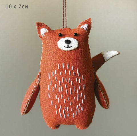 East of India Felt Fox Woodland Animal Hanging Decoration