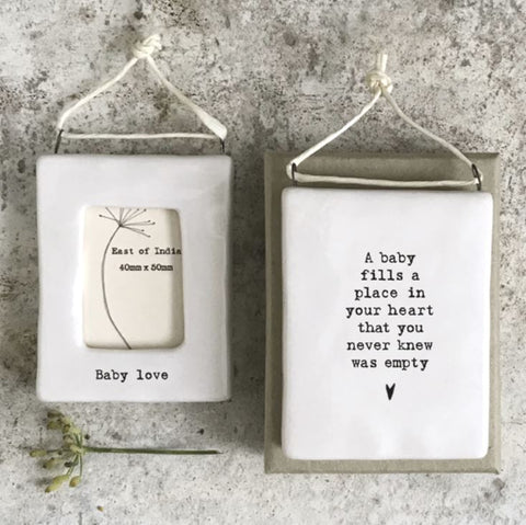 East of India Mini Hanging Frame 'Baby Love'