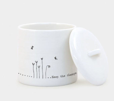 East of India Wobbly Lidded Pot - 'Keep the Change'