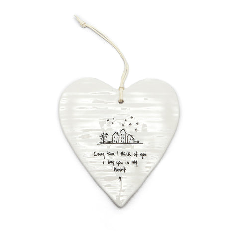 East of India Round Ceramic Heart -  Every Tine I Think of You.......