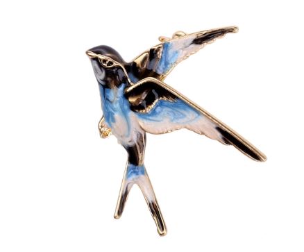 Enamelled Swallow Brooch Brooch