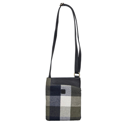 F & J Leather and Tweed Shoulder Bag