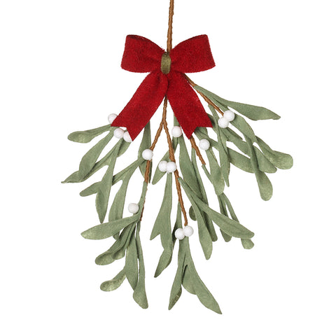 Heaven Sends Felt Mistletoe with Ribbon Decoration
