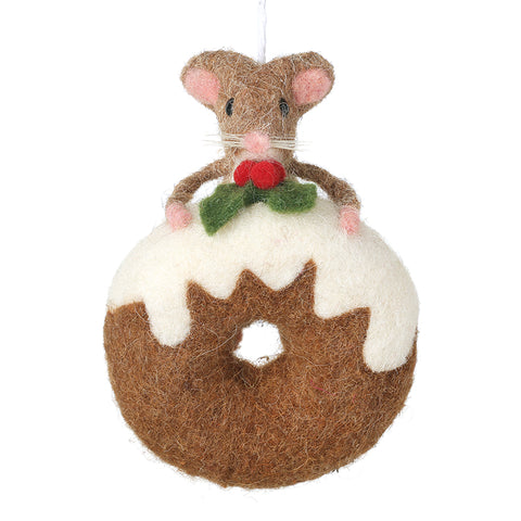 Heaven Sends Hanging Felt Mouse with Donut