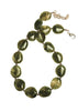 Hot Tomato Acrylic Cloudy Day 'Stone' Beads Necklace Green