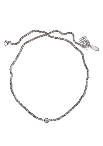 Hot Tomato Box Chain with Solitaire Crystal Necklace