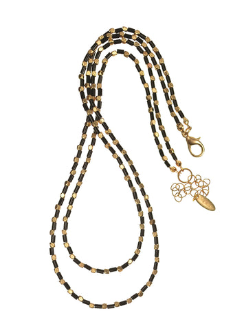 Hot Tomato Bugle and Cube Double Layer Chain Necklace
