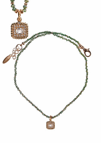 Hot Tomato Crystal Chain Pendant Necklace