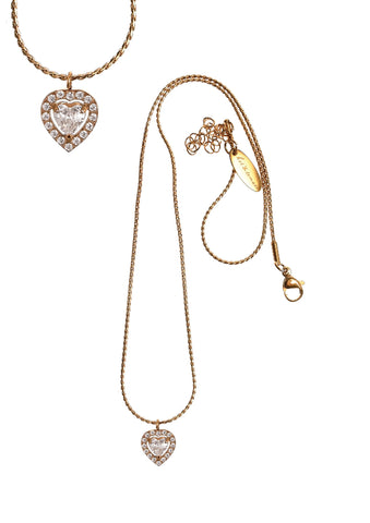 Hot Tomato Crystal Heart Pendant Necklace