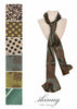 Hot Tomato Double Sided Skinny Botanical Scarf Dark Green