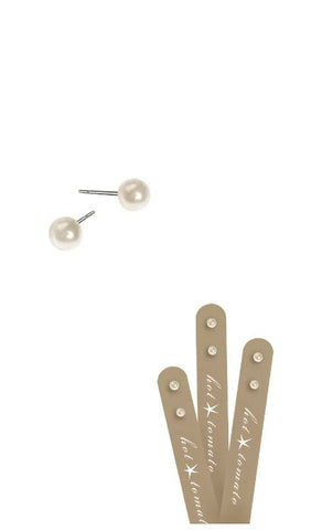 Hot Tomato Mini Pearl Stud Earrings - Faux Pearl