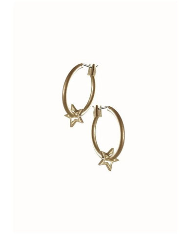 Hot Tomato Orbit of a Star Hoops in Worn Gold