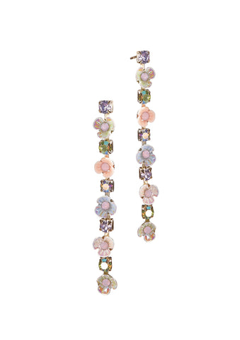 Hot Tomato Flower Chain - Mixed Sorbet Palette and AB Crystal