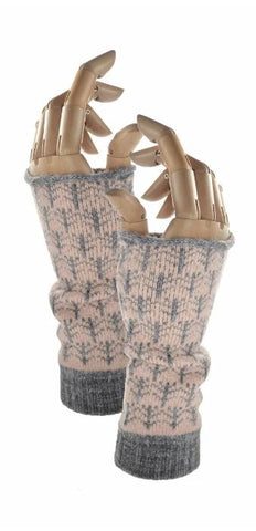 Hot Tomato Tree Wristies Wrist Warmers -  Grey/Pink