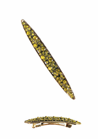 Hot Tomato Long Boat Barrette Classic Hair Clips in Antique Gold