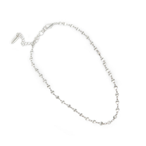 Hot Tomato Long Fine Pill Chain to Layer in Worn Silver Necklace