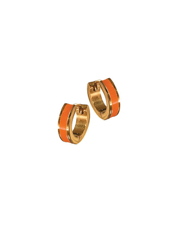 Hot Tomato Mini Stripe Hoop Earrings - Mango