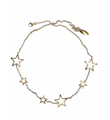 Hot Tomato Stars in Orbit Necklace 18k Gold Plated