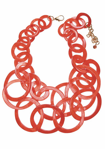 Hot Tomato Statement Links Necklace
