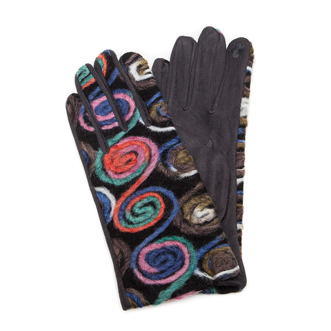 Hot Tomato Kaleidoscope Free-Size Gloves Poly - Grey and More