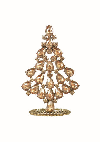 Hot Tomato  Crystal Teardrop Tree - 11cm.